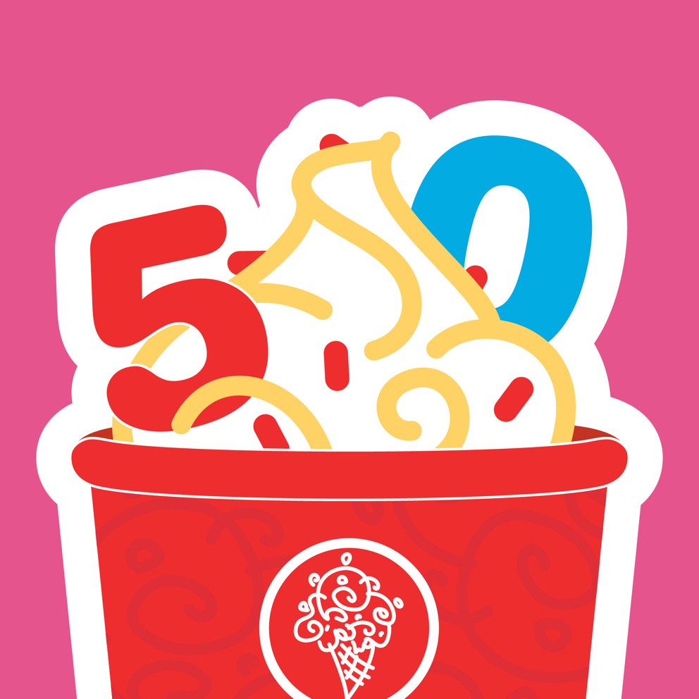 Illustration of ice cream creation in a cup